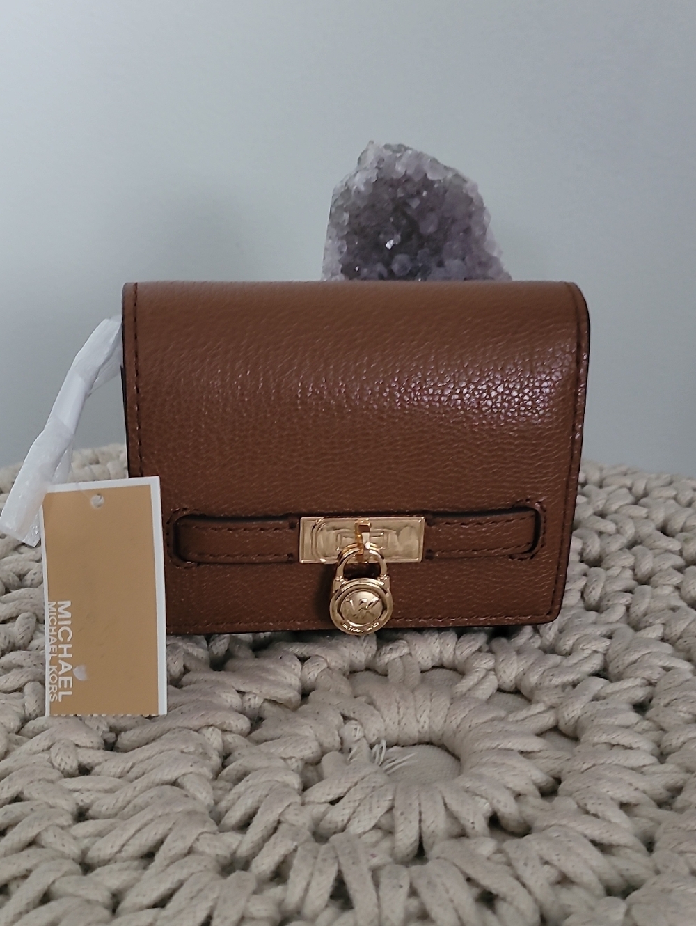 Michael Kors Chestnut Brown Leather Mini Wallet